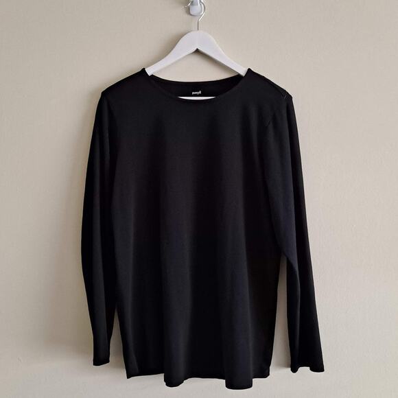 PureJill Womens Black Long Sleeve Crewneck Tee - Size XL - Picture 5 of 11